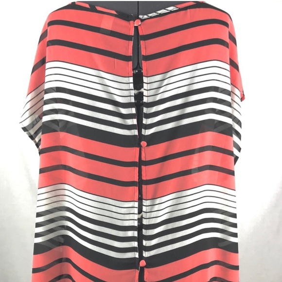 Torrid Size 2 Orange and Black Striped Open-Back Blouse - Picture 2 of 6